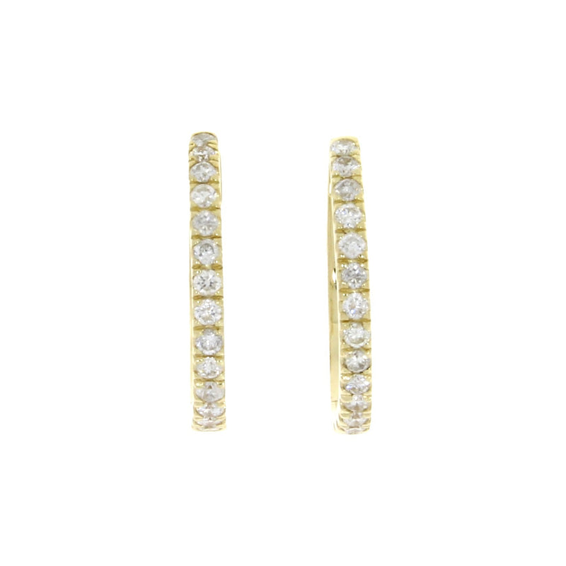 Natural .51ct Diamond Hoop Earrings 14KT Yellow Gold