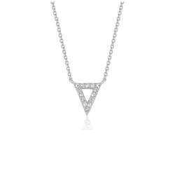 Diamond Inverted Triangle Pendant in 14k White Gold