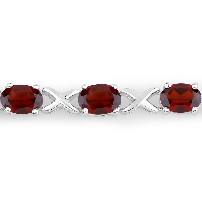 4.25 Carat Genuine Garnet .925 Sterling Silver Bracelet