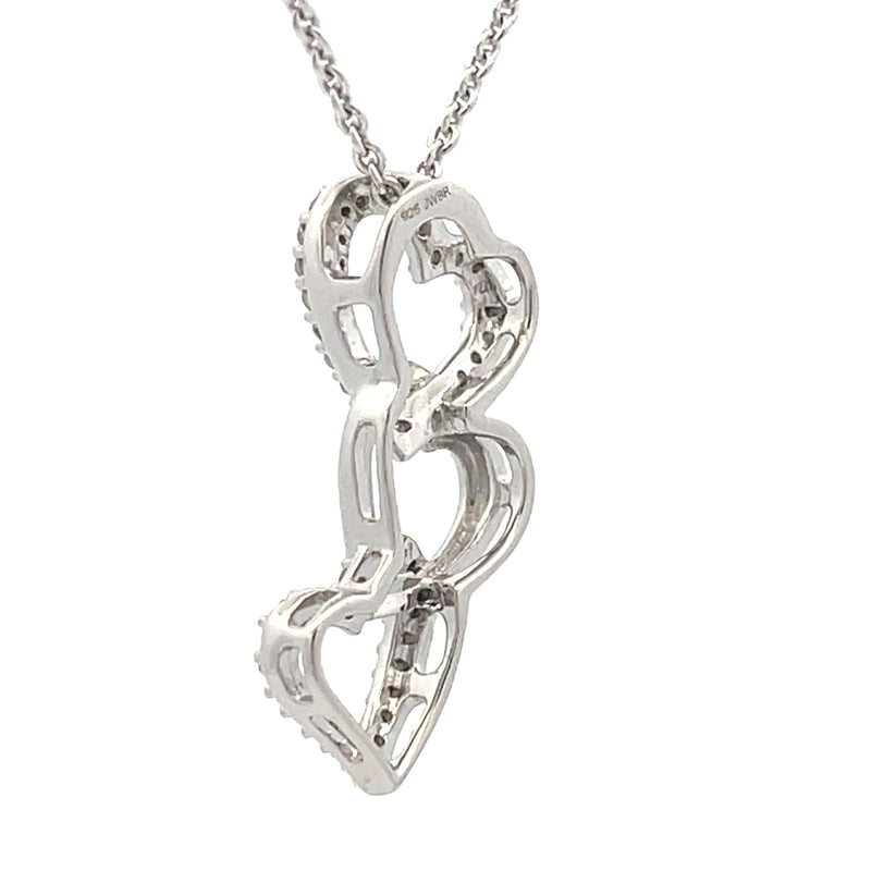 .11ct Diamond Heart Love Pendant Sterling Silver