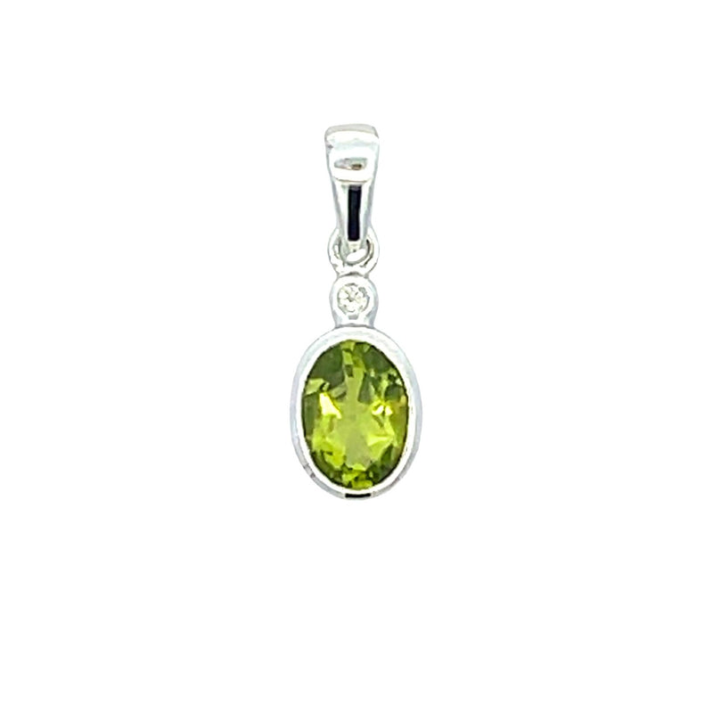 .50ct Peridot Diamond Fashion Pendants 10KT White Gold