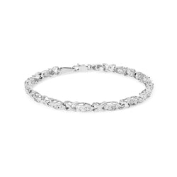 10K White Gold Diamond Accent "X" Link 7" Bracelet (I-J Color, I2-I3 Clarity)