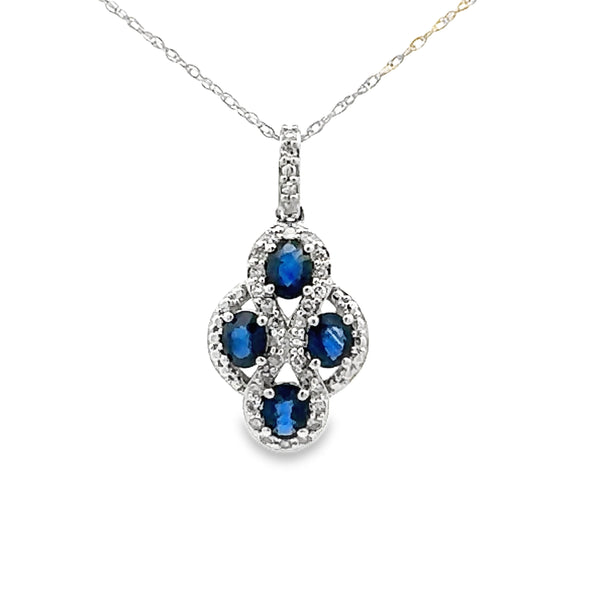 .78ct Sapphire Diamond Fashion Pendants 10KT White Gold