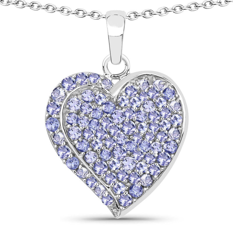 3.97 Carat Genuine Tanzanite .925 Sterling Silver Pendant