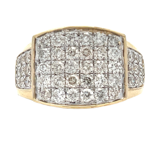 Natural 2.04ct Diamond Mens Ring 10KT Yellow Gold