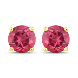 1.38 Carat Genuine Pink Topaz .925 Sterling Silver Earrings