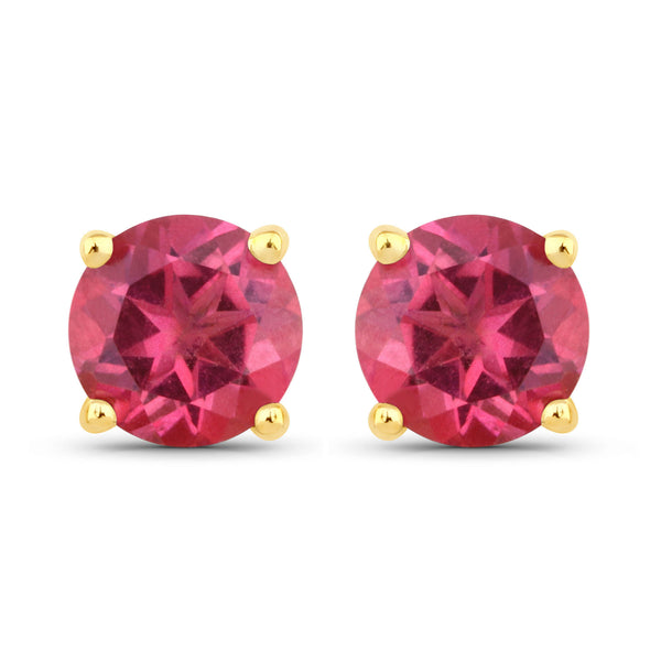 1.38 Carat Genuine Pink Topaz .925 Sterling Silver Earrings