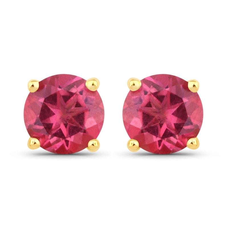 1.38 Carat Genuine Pink Topaz .925 Sterling Silver Earrings