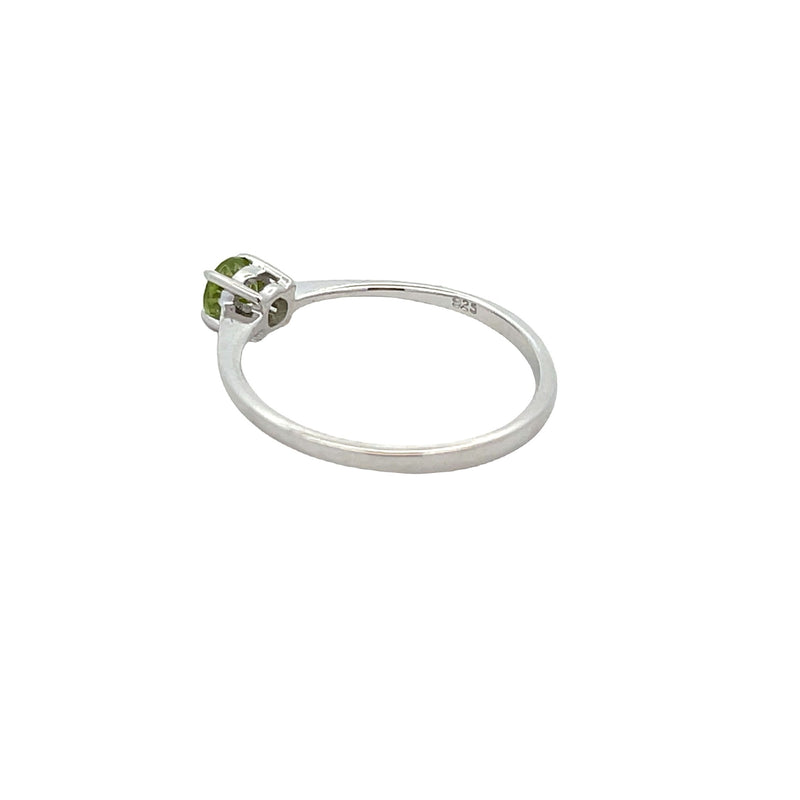 Natural .26ct Peridot Ring Sterling Silver