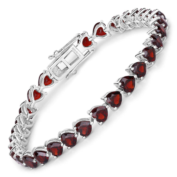 15.50 Carat Genuine Garnet .925 Sterling Silver Bracelet