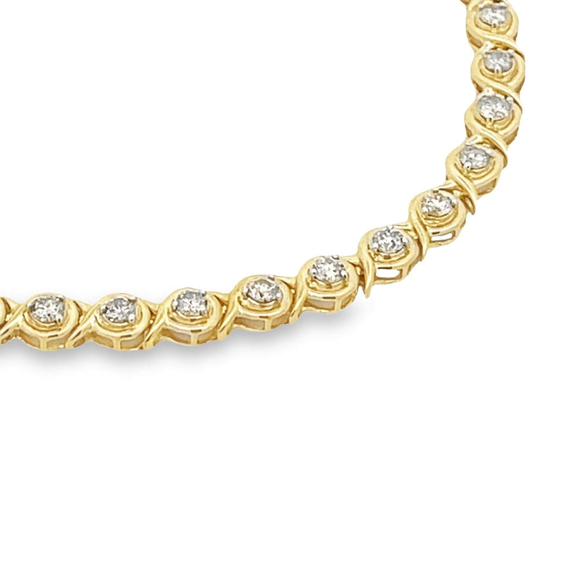 Genuine 2.04ct Diamond Tennis Bracelet 10KT Yellow Gold