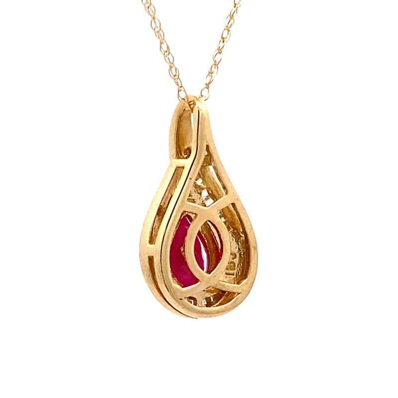 .82ct Ruby Diamond Fashion Pendants 14KT Yellow Gold