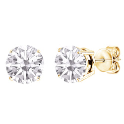 V3 Jewelry 18K Gold Plated with Round Lab Grown 0.45CT Moissanite Stud Womens Earrings