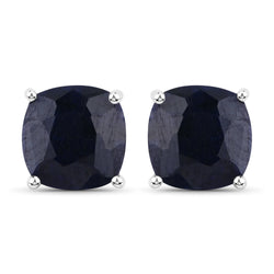 7.80 Carat Dyed Sapphire .925 Sterling Silver Earrings