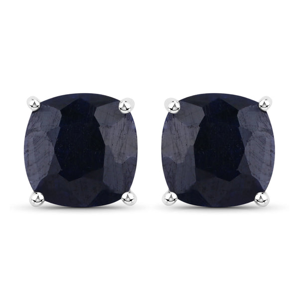 7.80 Carat Dyed Sapphire .925 Sterling Silver Earrings