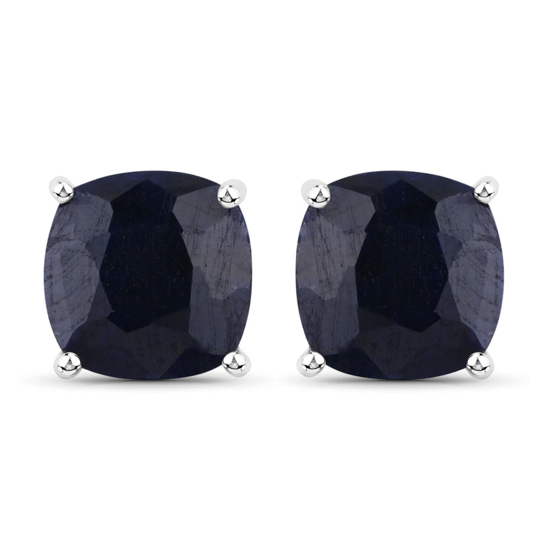 7.80 Carat Dyed Sapphire .925 Sterling Silver Earrings