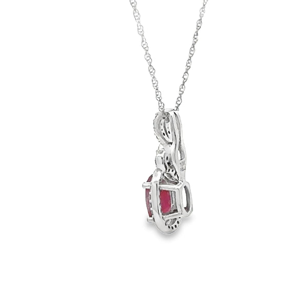 1.16ct Ruby Diamond Fashion Pendants 10KT White Gold