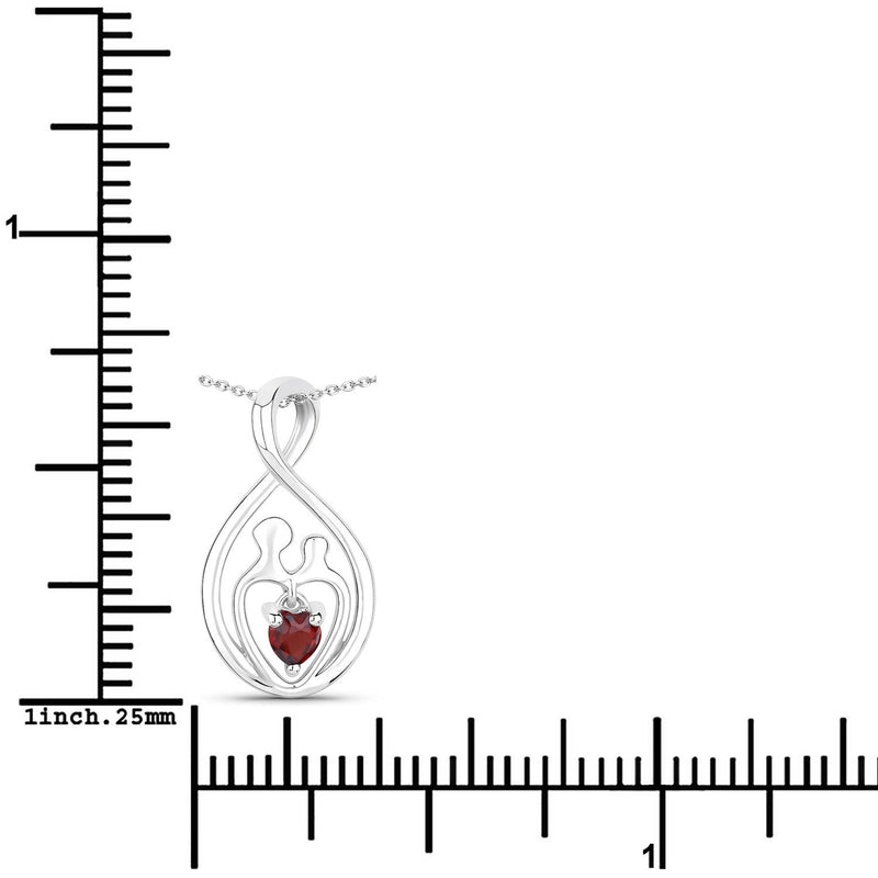 0.14 Carat Genuine Garnet .925 Sterling Silver Pendant