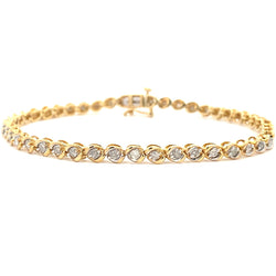 Genuine 1.00ct Diamond Tennis Bracelet 10KT Yellow Gold