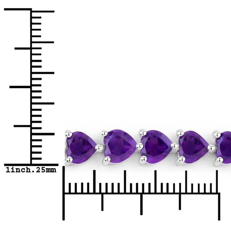 13.33 Carat Genuine Amethyst .925 Sterling Silver Bracelet