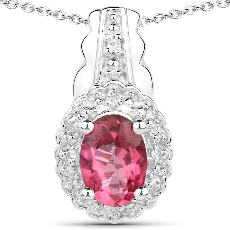 2.76 Carat Genuine Pink Topaz and White Topaz .925 Sterling Silver 3 Piece Jewelry Set (Ring, Earrings, and Pendant w/ Chain)