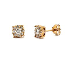 Natural .25ct Diamond Stud Earrings 10KT Yellow Gold