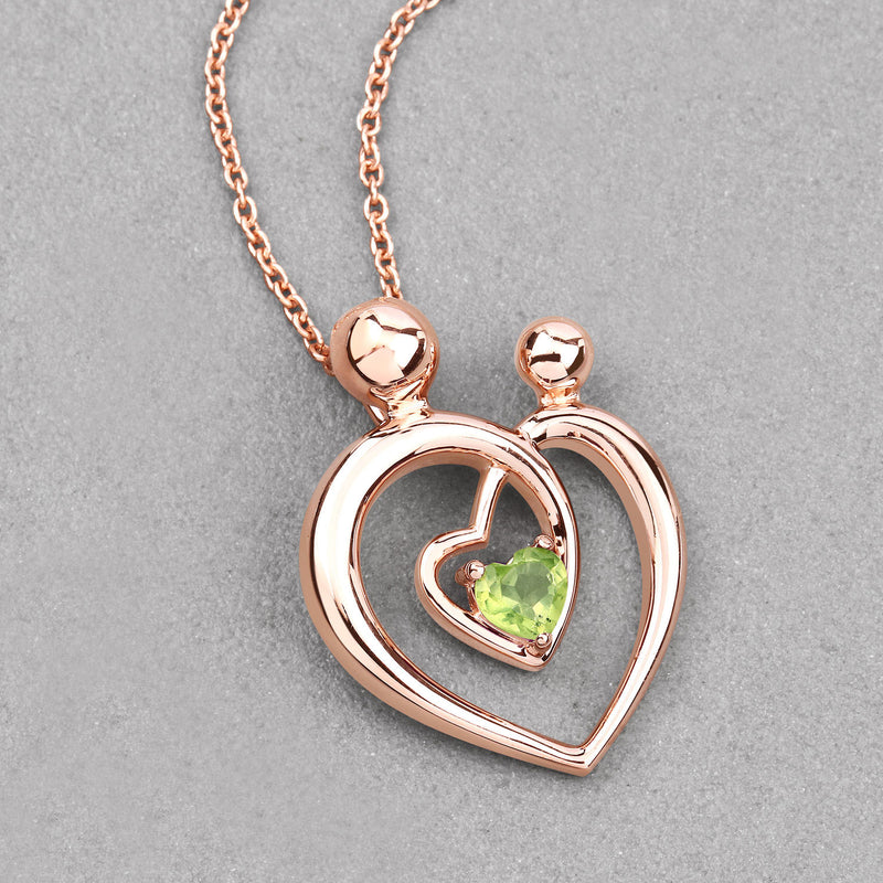 0.25 Carat Genuine Peridot .925 Sterling Silver Pendant