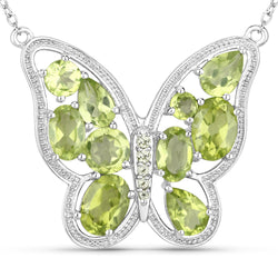 4.65 Carat Genuine Peridot .925 Sterling Silver Necklace