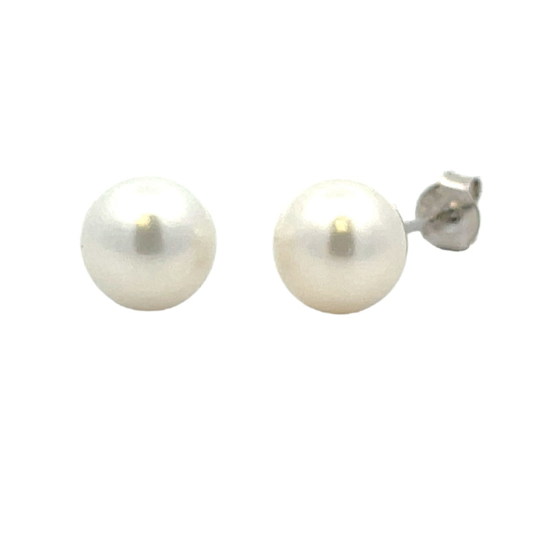 Genuine FW Pearl Stud Earrings Sterling Silver