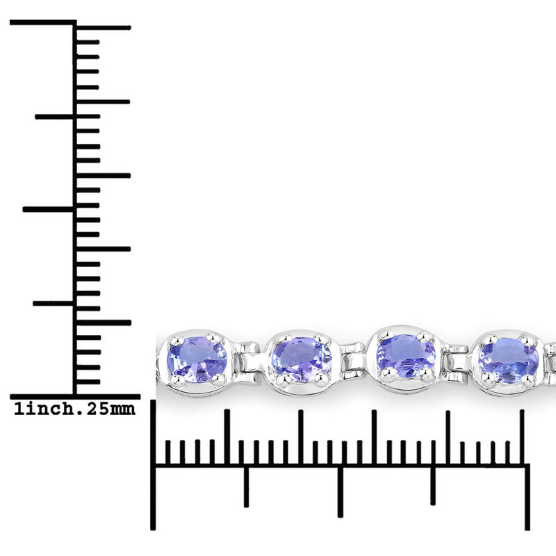 1.53 Carat Genuine Tanzanite .925 Sterling Silver Bracelet