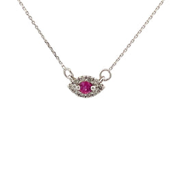 .14ct Ruby Diamond Fashion Pendants 14KT White Gold