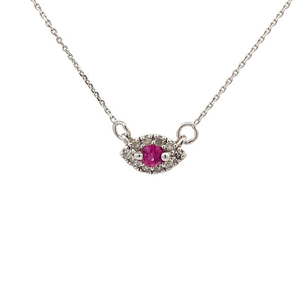 .14ct Ruby Diamond Fashion Pendants 14KT White Gold