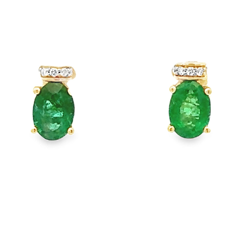 Genuine 1.59ct Emerald Diamond Earrings 14KT White Gold