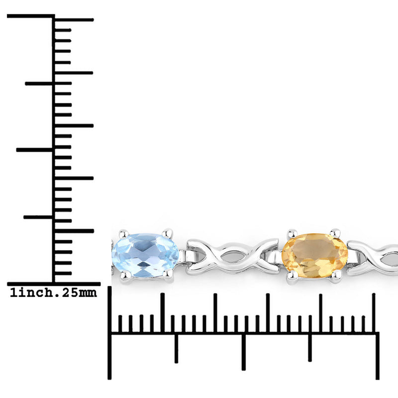 2.24 Carat Genuine Multi Stone .925 Sterling Silver Bracelet