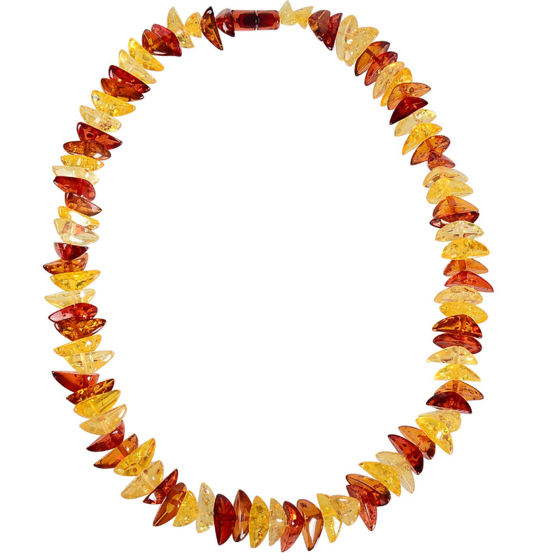 V3 Jewelry Yellow & Red Amber Chip Statement Necklace