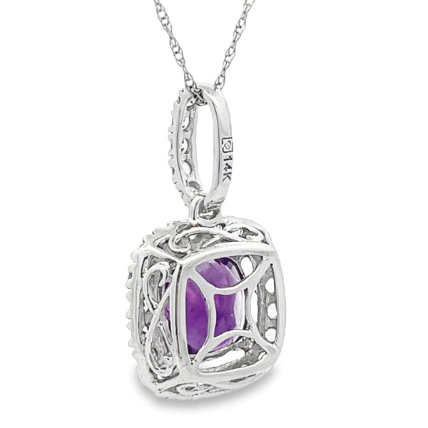 2.30ct Amethyst Fashion Pendants 14KT White Gold