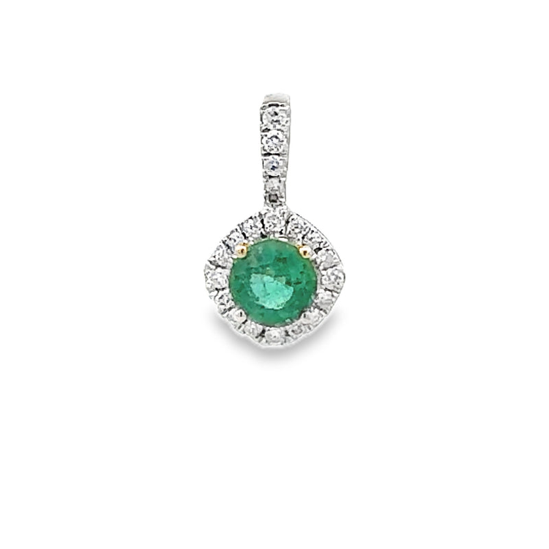 Emerald Diamond Fashion Pendants 14KT Yellow Gold