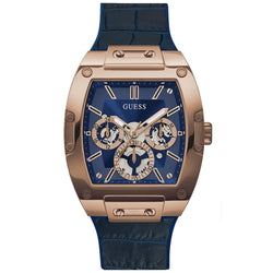 Guess Men's Blue Gold Tone Multi-function