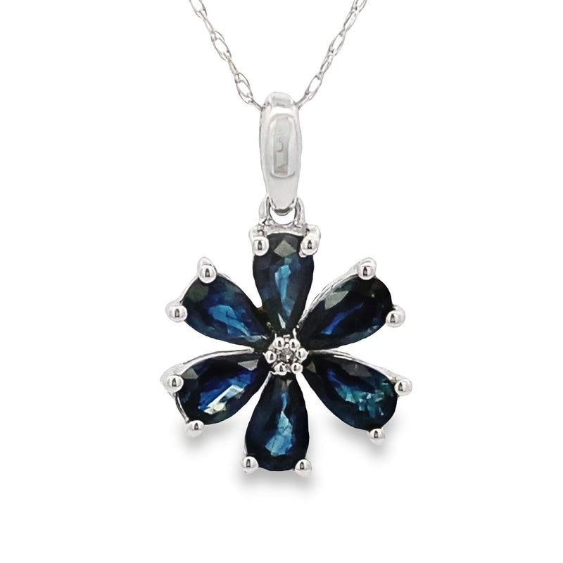 Sapphire Diamond Fashion Pendants 14KT White Gold