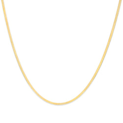 Unisex Solid 14K Yellow Gold 2.8mm Imperial Herringbone Chain Necklace - 18" Inches