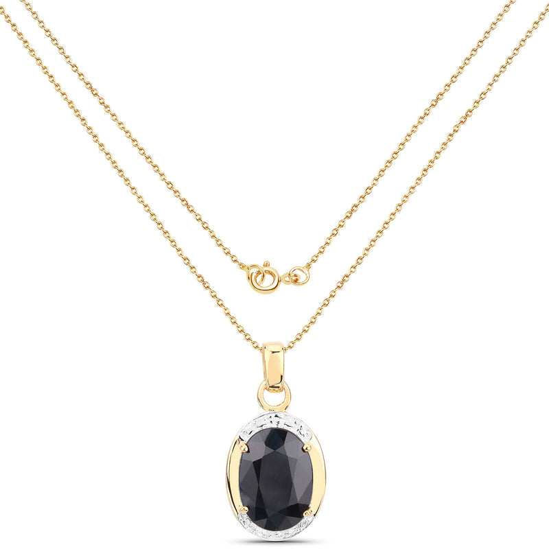 7.50 Carat Genuine Black Sapphire .925 Sterling Silver Pendant