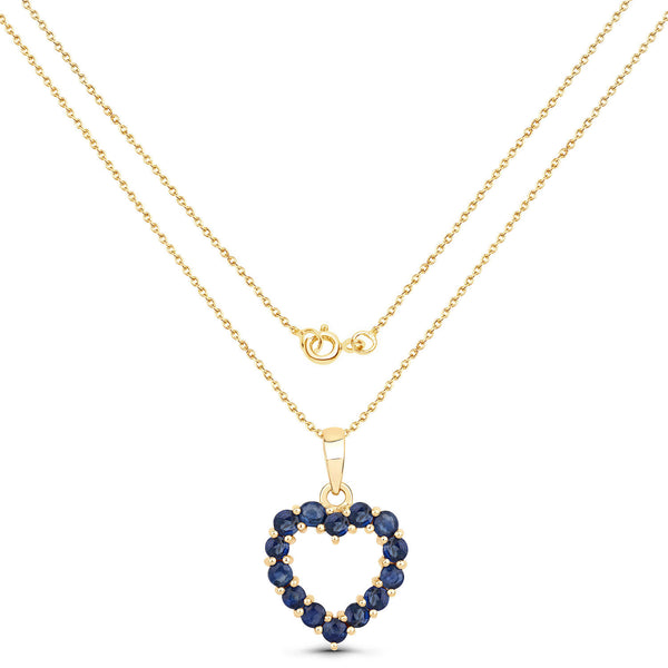 0.64 Carat Genuine Blue Sapphire 10K Yellow Gold  Pendant