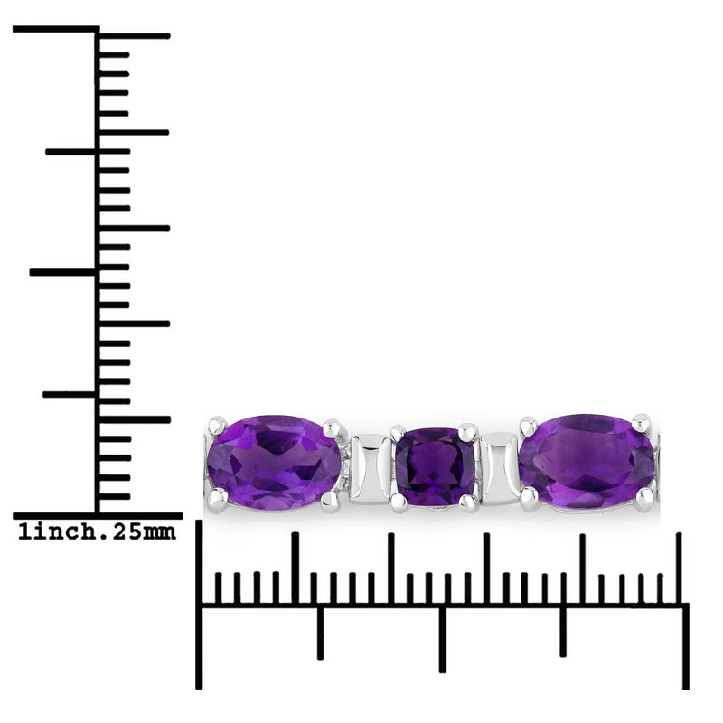 12.68 Carat Genuine Amethyst .925 Sterling Silver Bracelet