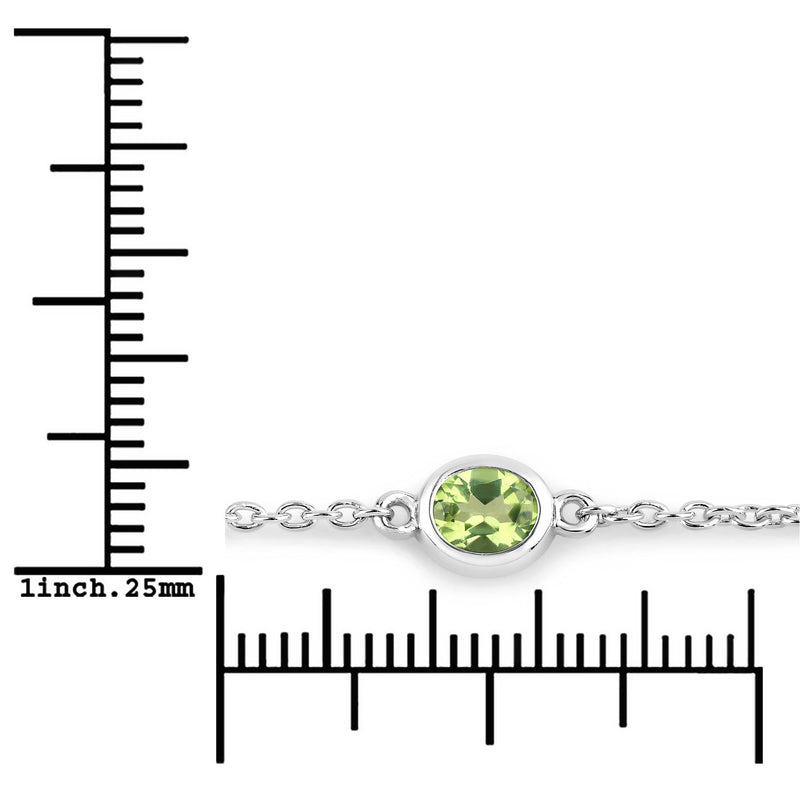 1.75 Carat Genuine Peridot .925 Sterling Silver Bracelet