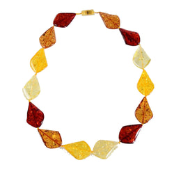 V3 Jewelry Yellow & Red Diamond Shaped Statement Necklace