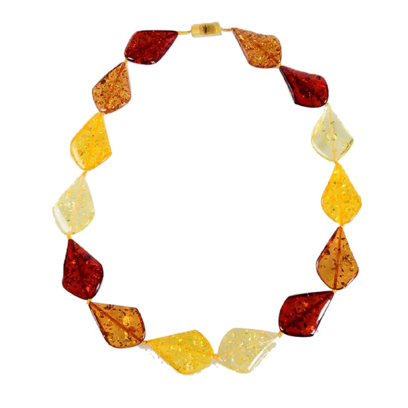 V3 Jewelry Yellow & Red Diamond Shaped Statement Necklace