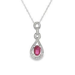 .73ct Ruby Diamond Fashion Pendants 10KT White Gold