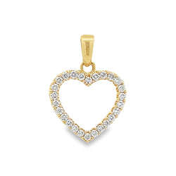 .25ct Diamond Heart Love Pendant 14KT Yellow Gold