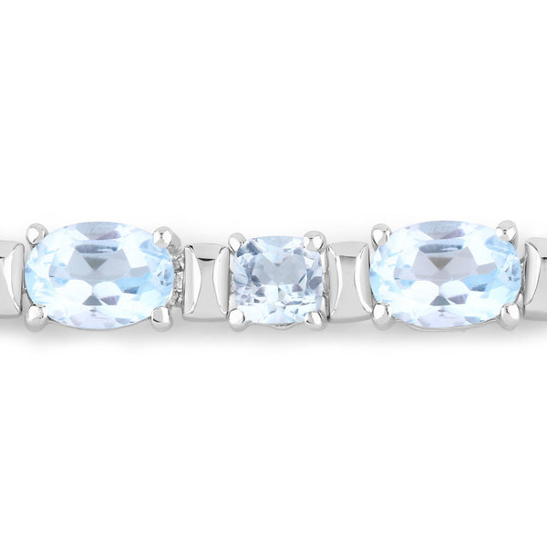 15.36 Carat Genuine Blue Topaz .925 Sterling Silver Bracelet