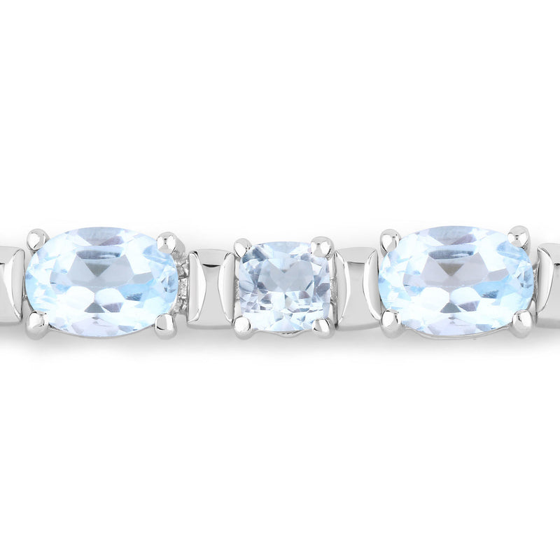 15.36 Carat Genuine Blue Topaz .925 Sterling Silver Bracelet